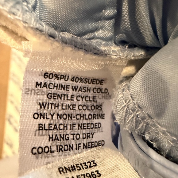 NWT HALOGEN Women's Light Blue Suede Blend Faux Leather Pants - Size 4 - Picture 7 of 7